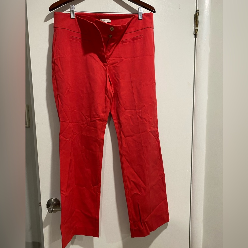 LOFT Red Boot Cut Pants